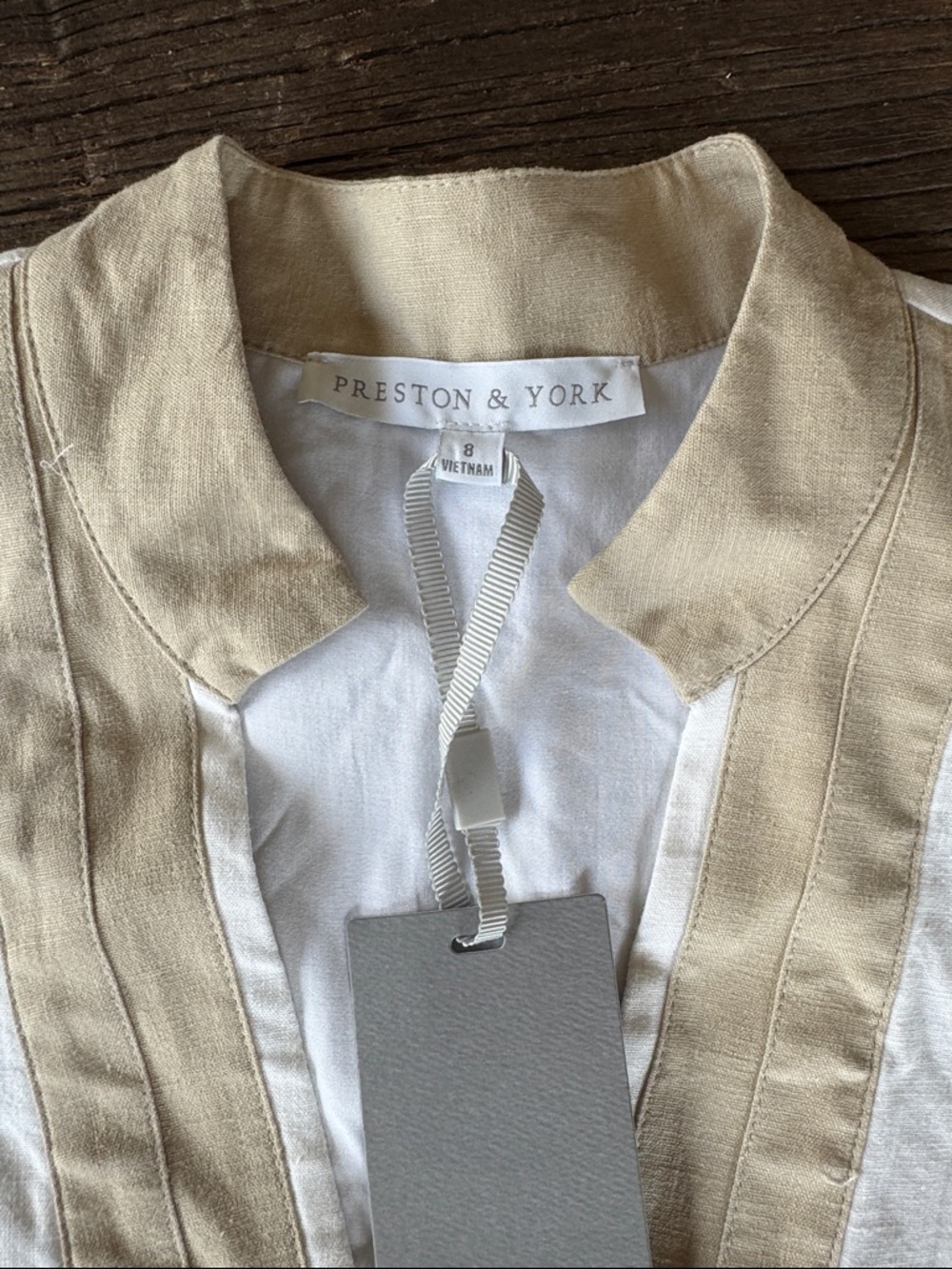 Preston & York Loretta lined white linen tunic sheath summer dress NWT size 8 - Picture 7 of 8
